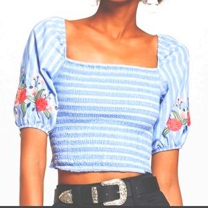 Xhilitation Puffed 1/4 Sleeves Cropped Top 🤩 Y2K